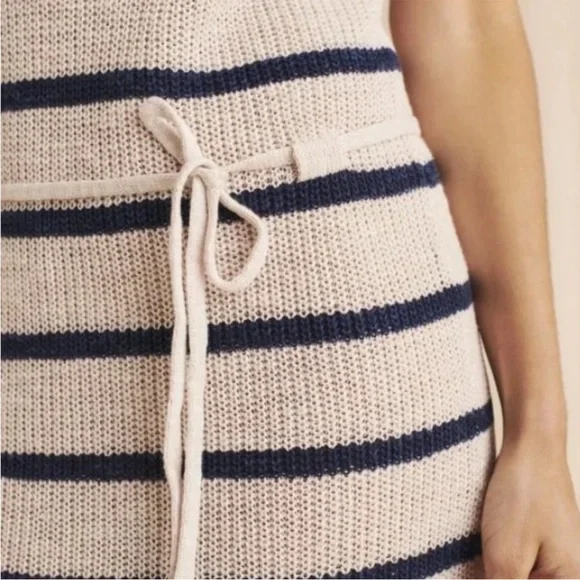 Faherty Brand Out East Sweater Dress Wharf Stripe Linen/Organic Cotton $258 NWT